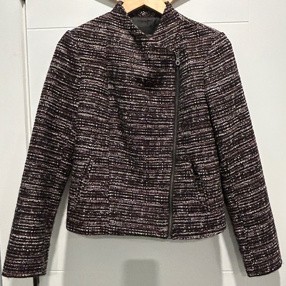 Banana Republic Asymmetrical Zip Boucle Blazer - Picture 1 of 6